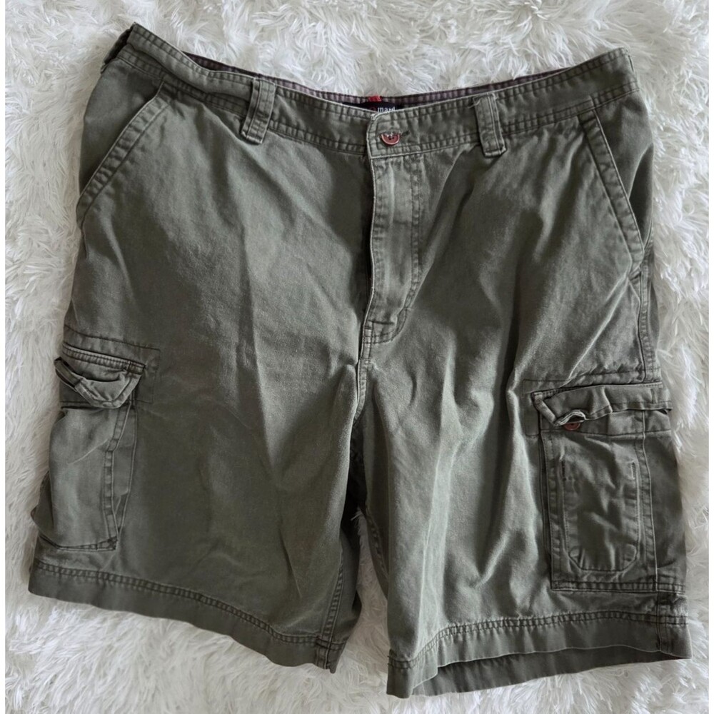 George & Martha Mens Cargo Shorts Olive Green Cotton Utility Hiking Size 38